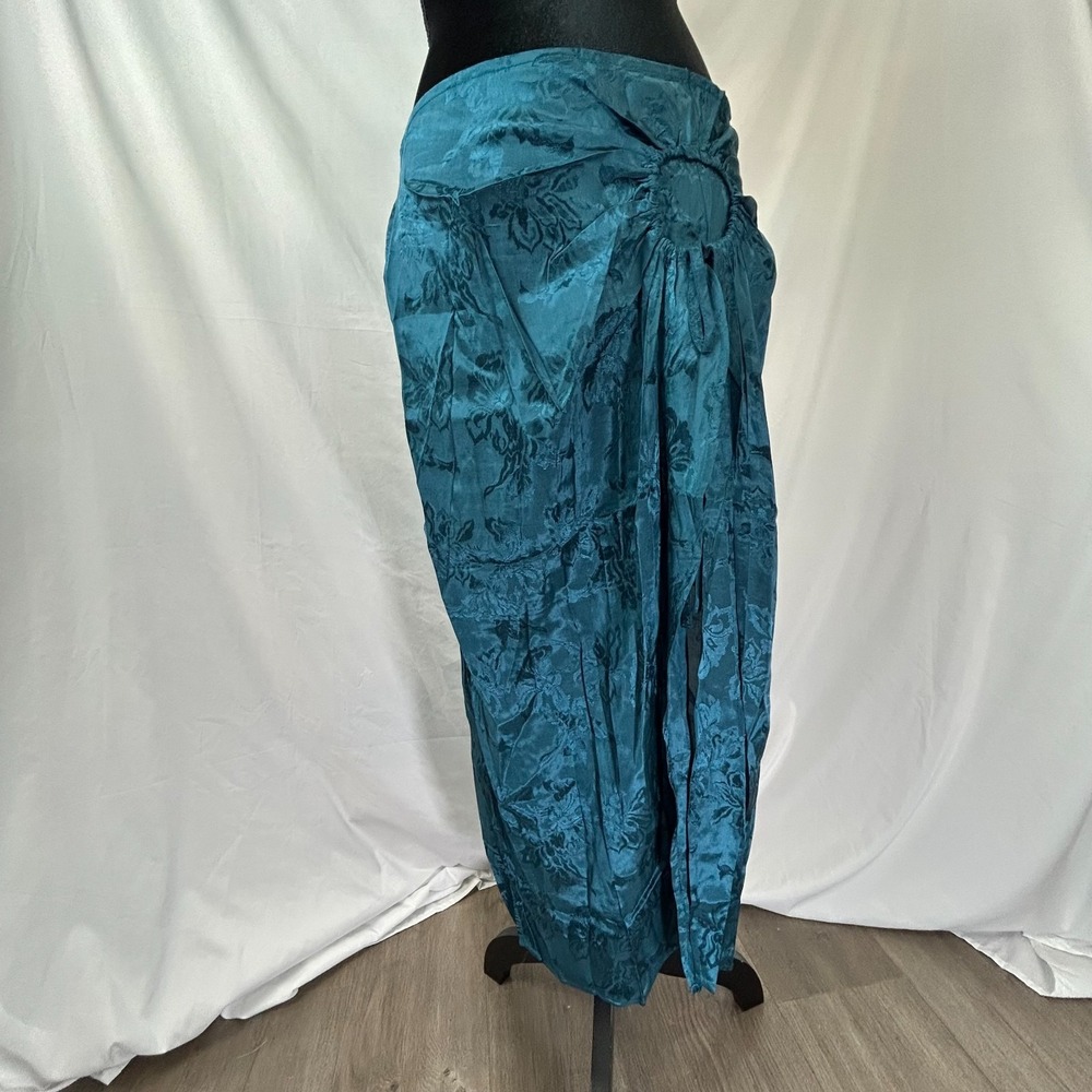 Band Of The Free Celene Midi Skirt Womens L Deep Teal Layered Boho Whimsigoth
